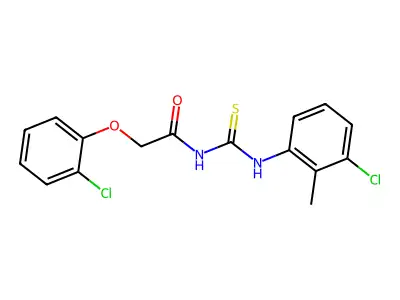 N-[(3-chloro-2-methylphenyl)carbamothioyl]-2-(2-chlorophenoxy)acetamide structure