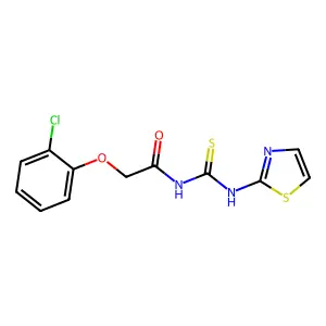 2-(2-Chlorophenoxy)-N-[(1,3-thiazol-2-yl)carbamothioyl]acetamide structure