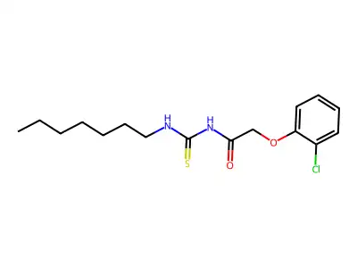 2-(2-chlorophenoxy)-N-(heptylcarbamothioyl)acetamide structure