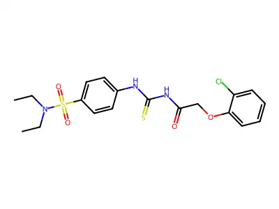 2-(2-chlorophenoxy)-N-[[4-(diethylsulfamoyl)phenyl]carbamothioyl]acetamide structure