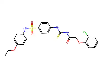 2-(2-chlorophenoxy)-N-[[4-[(4-ethoxyphenyl)sulfamoyl]phenyl]carbamothioyl]acetamide structure