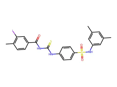 N-({4-[(3,5-Dimethylphenyl)sulfamoyl]phenyl}carbamothioyl)-3-iodo-4-methylbenzamide structure