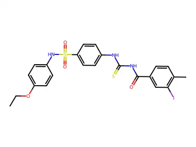 N-({4-[(4-Ethoxyphenyl)sulfamoyl]phenyl}carbamothioyl)-3-iodo-4-methylbenzamide structure