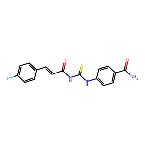 4-[3-(4-Fluorophenyl)prop-2-enoylcarbamothioylamino]benzamide structure