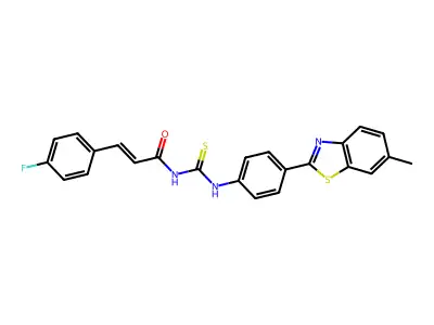 3-(4-Fluorophenyl)-N-{[4-(6-methyl-1,3-benzothiazol-2-yl)phenyl]carbamothioyl}prop-2-enamide structure