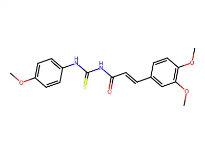 3-(3,4-dimethoxyphenyl)-N-[(4-methoxyphenyl)carbamothioyl]prop-2-enamide structure