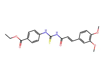 Ethyl 4-[3-(3,4-dimethoxyphenyl)prop-2-enoylcarbamothioylamino]benzoate structure