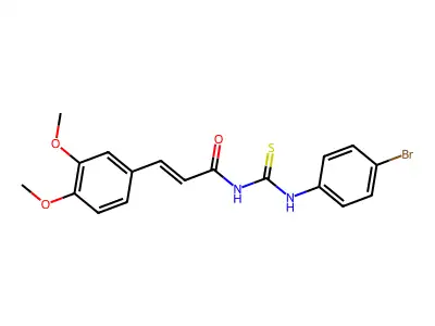 N-[(4-bromophenyl)thiocarbamoyl]-3-(3,4-dimethoxyphenyl)prop-2-enamide structure