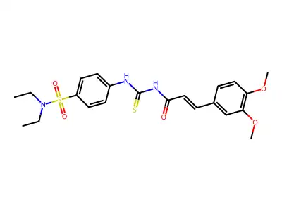 N-{[4-(Diethylsulfamoyl)phenyl]carbamothioyl}-3-(3,4-dimethoxyphenyl)prop-2-enamide structure
