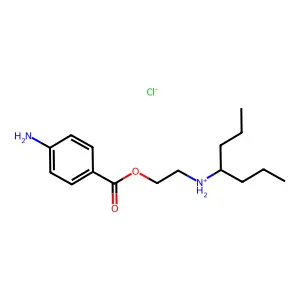 Benzoic acid, p-amino-, 2-((1-propylbutyl)amino)ethyl ester, hydrochloride structure