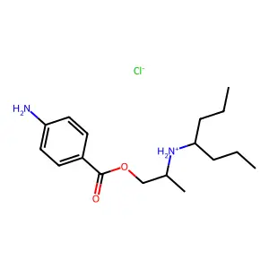 Benzoic acid, p-amino-, 2-((1-propylbutyl)amino)propyl ester, hydrochloride structure