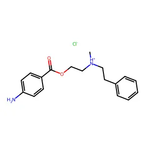 Benzoic acid, p-amino-, 2-(N-methyl-N-phenethylamino)ethyl ester, hydrochloride structure