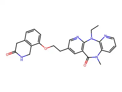11-Ethyl-5,11-dihydro-5-methyl-8-[2-[(1,2,3,4-tetrahydro-3-oxo-8-isoquinolinyl)oxy]ethyl]-6H-dipyrido[3,2-b:2',3'-e][1,4]diazepin-6-one structure