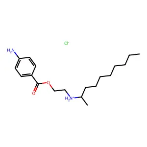 Benzoic acid, p-amino-, 2-((1-methylnonyl)amino)ethyl ester, hydrochloride structure