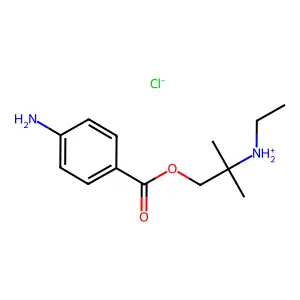 2-(Ethylamino)-2-methylpropyl 4-aminobenzoate--hydrogen chloride (1/1) structure