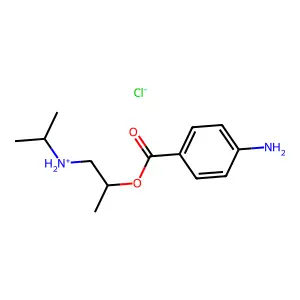 Benzoic acid, p-amino-, (2-(isopropylamino)-1-methyl)ethyl ester, hydrochloride structure