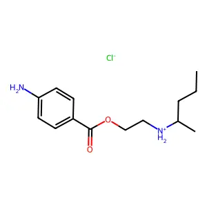 Benzoic acid, p-amino-, 2-((1-methylbutyl)amino)ethyl ester, hydrochloride structure