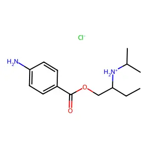 Benzoic acid, p-amino-, 2-(isopropylamino)butyl ester, hydrochloride structure