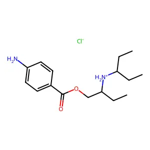 Benzoic acid, p-amino-, 2-(1-ethylpropylamino)butyl ester, hydrochloride structure