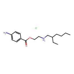 Benzoic acid, p-amino-, 2-((2-ethylhexyl)amino)ethyl ester, hydrochloride structure