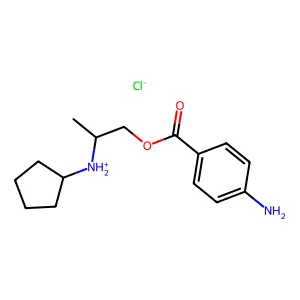 Benzoic acid, p-amino-, 2-(cyclopentylamino)propyl ester, hydrochloride structure