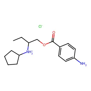 2-(Cyclopentylamino)butyl 4-aminobenzoate--hydrogen chloride (1/1) structure