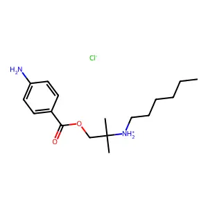 2-(Hexylamino)-2-methylpropyl 4-aminobenzoate--hydrogen chloride (1/1) structure