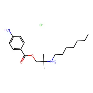 2-(Heptylamino)-2-methylpropyl 4-aminobenzoate--hydrogen chloride (1/1) structure