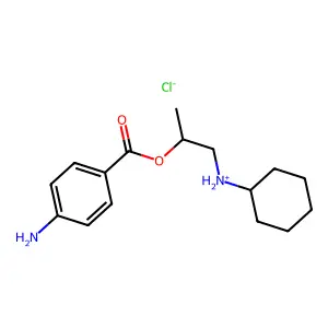1-(Cyclohexylamino)propan-2-yl 4-aminobenzoate--hydrogen chloride (1/1) structure