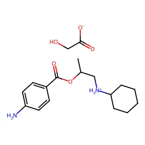 Benzoic acid, p-amino-, (2-(cyclohexylamino)-1-methyl)ethyl ester, glycolate structure