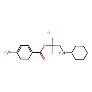 1-(Cyclohexylamino)-2-methylpropan-2-yl 4-aminobenzoate--hydrogen chloride (1/1) structure