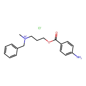Benzoic acid, p-amino-, 3-(N-benzyl-N-methylamino)propyl ester, hydrochloride structure