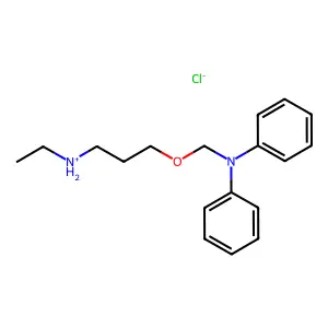 Diphenylamine, N-((3-(ethylamino)propoxy)methyl)-, hydrochloride structure