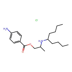 Benzoic acid, p-amino-, 2-((1-butylpentyl)amino)propyl ester, hydrochloride structure
