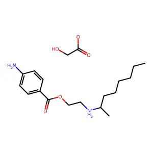 Benzoic acid, p-amino-, 2-(1-methylheptylamino)ethyl ester, glycolate structure