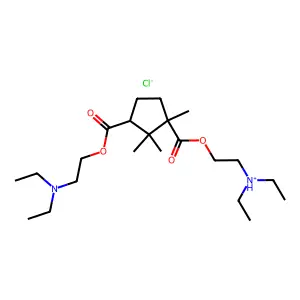 Camphoric acid, bis(2-(diethylamino)ethyl) ester, hydrochloride, d,l- structure