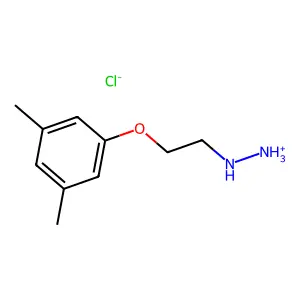 Hydrazine, (2-(3,5-xylyloxy)ethyl)-, hydrochloride structure