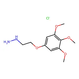 Hydrazine, (2-(3,4,5-trimethoxyphenoxy)ethyl)-, hydrochloride structure
