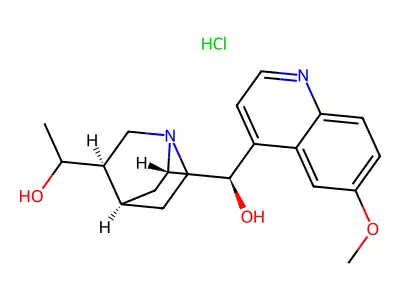 6'-Methoxy-10,11-dihydrocinchonan-9,10-diol--hydrogen chloride (1/1) structure