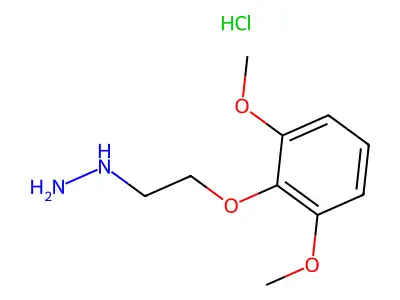 Hydrazine, (2-(2,6-dimethoxyphenoxy)ethyl)-, hydrochloride structure