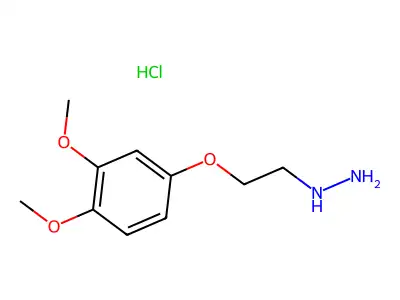 Hydrazine, (2-(3,4-dimethoxyphenoxy)ethyl)-, hydrochloride structure