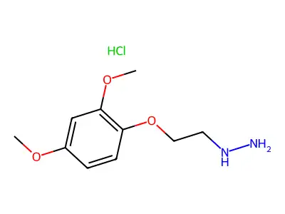 Hydrazine, (2-(2,4-dimethoxyphenoxy)ethyl)-, hydrochloride structure