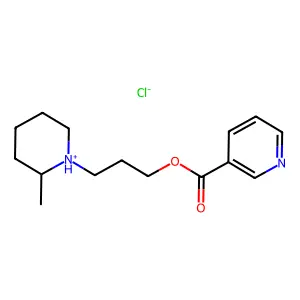 Nicotinic acid, 3-(2-methylpiperidino)propyl ester, hydrochloride structure