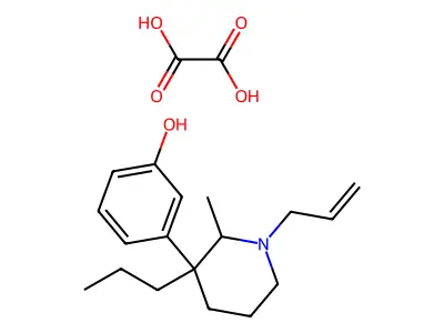 Phenol, m-(1-allyl-2-methyl-3-propyl-3-piperidyl)-, oxalate (1:1) structure