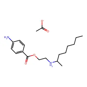 Benzoic acid, p-amino-, 2-((1-methylheptyl)amino)ethyl ester, acetate structure
