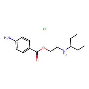 Benzoic acid, p-amino-, 2-((1-ethylpropyl)amino)ethyl ester, hydrochloride structure