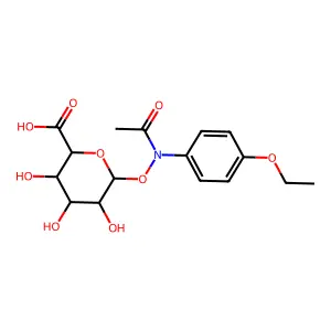 beta-D-Glucopyranuronic acid, 1-O-(acetyl(4-ethoxyphenyl)amino)- structure