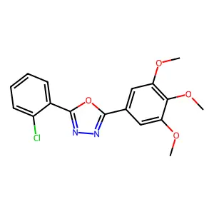 2-(2-Chlorophenyl)-5-(3,4,5-trimethoxyphenyl)-1,3,4-oxadiazole structure