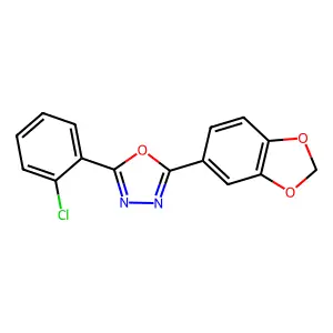 2-(1,3-Benzodioxol-5-yl)-5-(2-chlorophenyl)-1,3,4-oxadiazole structure