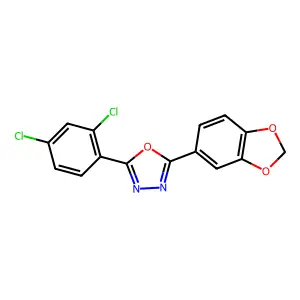 2-(1,3-Benzodioxol-5-yl)-5-(2,4-dichlorophenyl)-1,3,4-oxadiazole structure